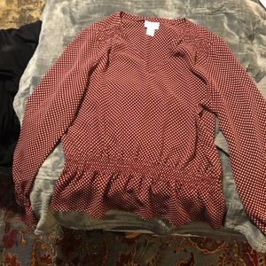 Loft Ann Taylor Polka Dot flow shirt